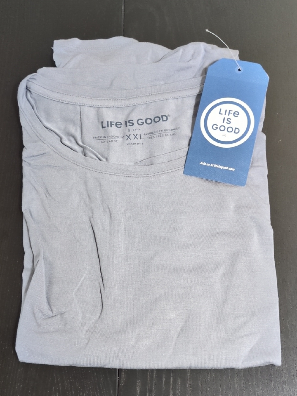 Life Is Good Women's Sleep Tee in Light Gray